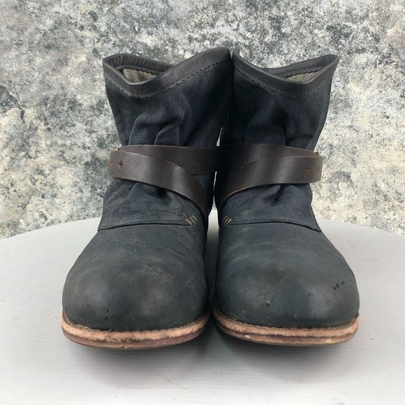 CAT Caterpillar Women's 10 Rita Grey Brown Leather Harness Buckle Ankle Boots - Picture 2 of 12